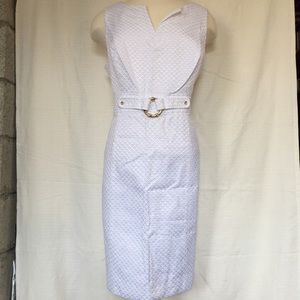 Liz Clairborne - White and Gold accented dress, never worn - size 16